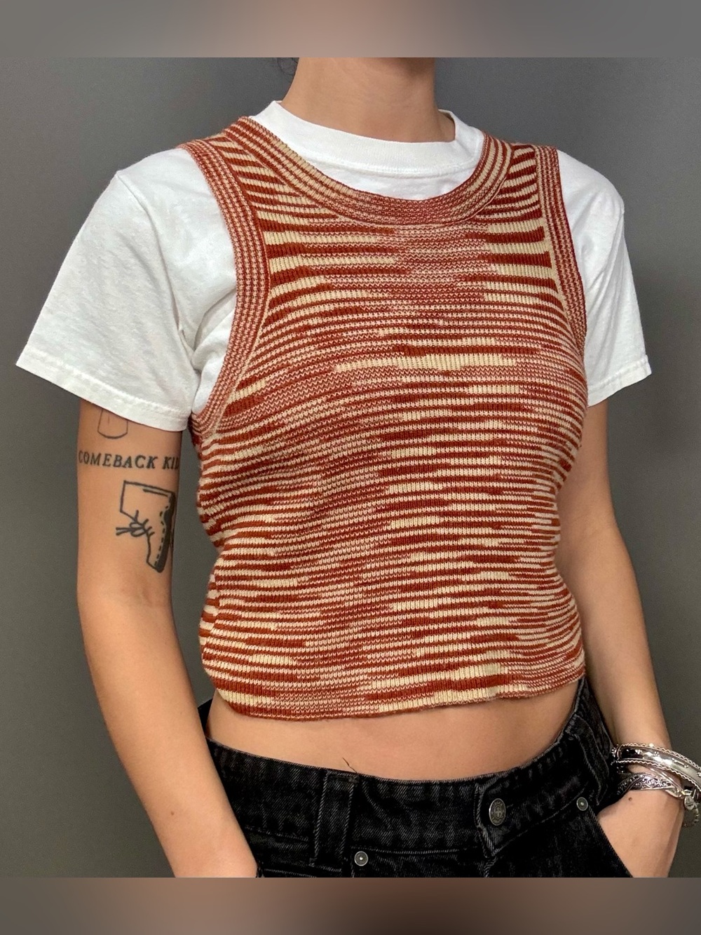 Burnt orange sweater vest